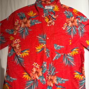 Mens Old Navy Red Tropical Floral Shirt